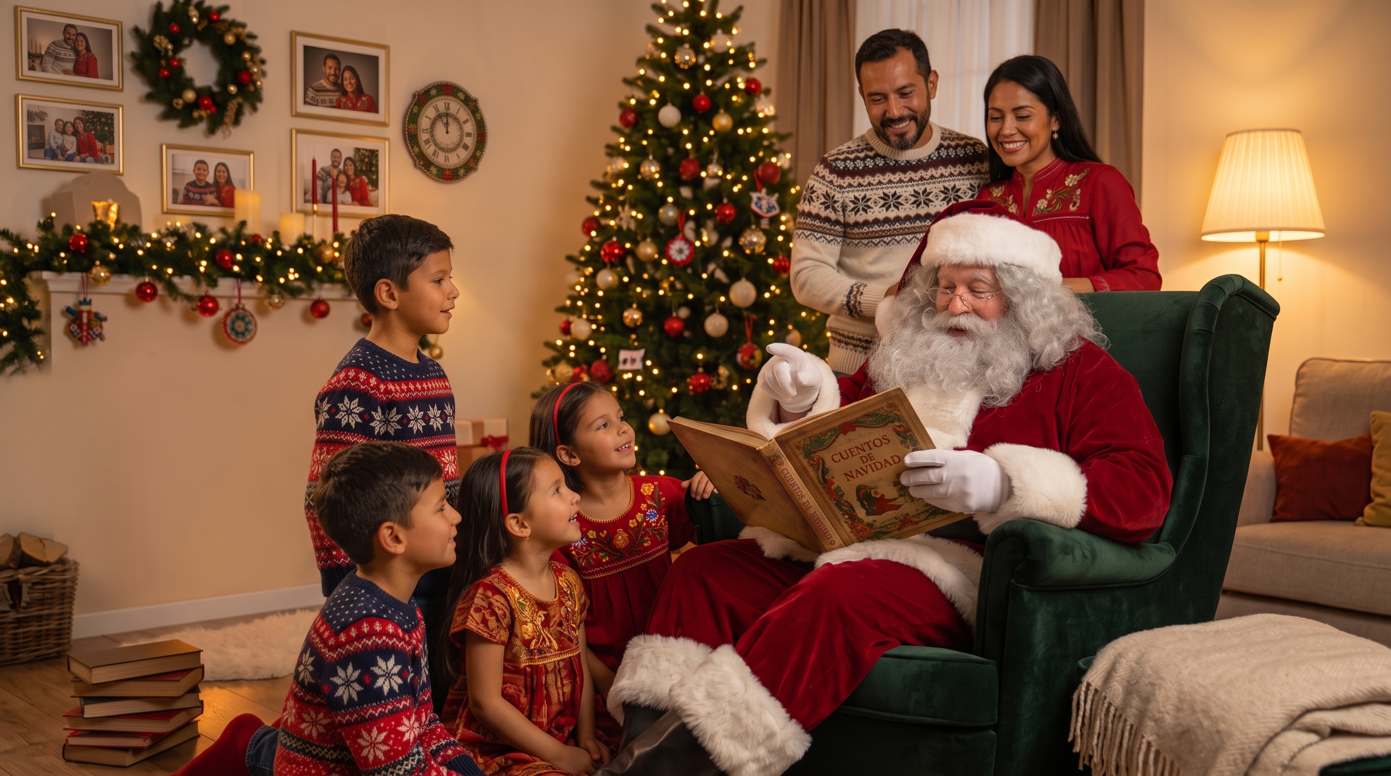 Santa Claus en escenografía corporativa de lujo